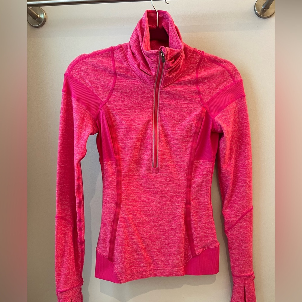 Pink Lululemon quarter zip pullover size 4